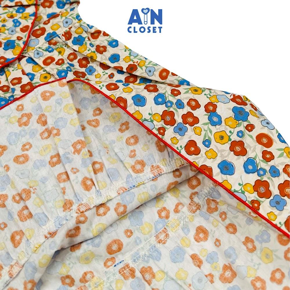 Đầm bé gái hoạ tiết Hoa Nhí Đỏ Cotton - AICDBG0S24YA - AIN Closet
