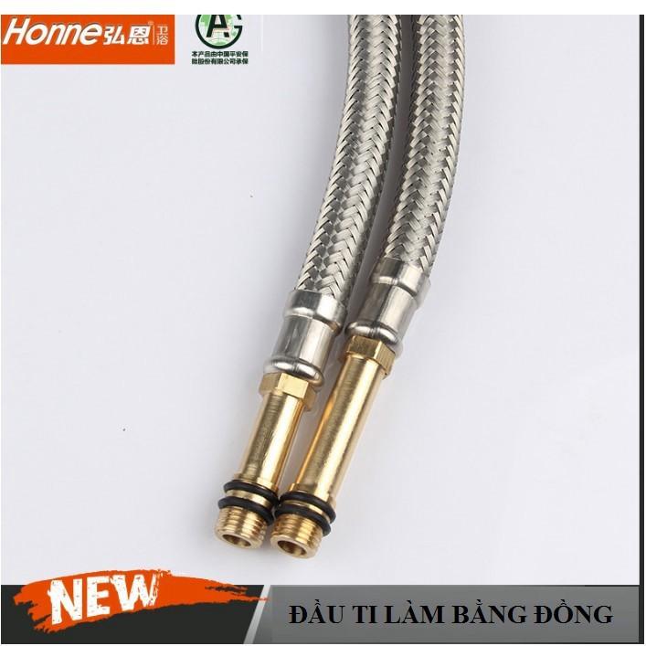 Dây cấp NÓNG LẠNH inox 304 - Dài 60 cm lắp vòi nước - Dây 1 đầu Kim