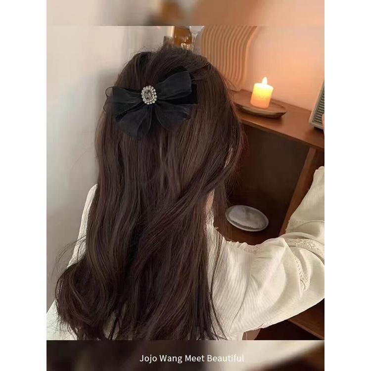 Kẹp tóc nơ nhung phối von đính đá cực sang trọng Nunam Shop