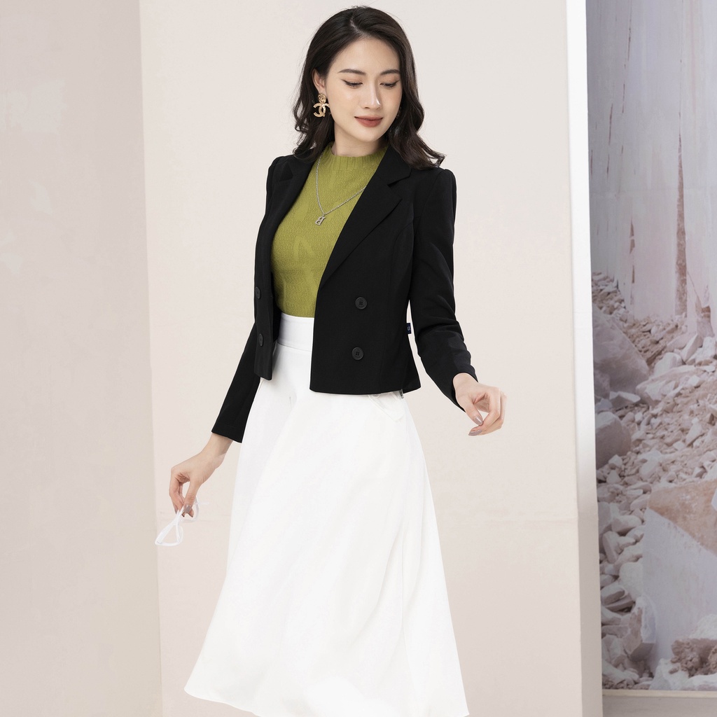 áo vest nữ công sở 4 cúc croptop 1 lớp thời trang cao cấp Uk Fashion UKAK2210002
