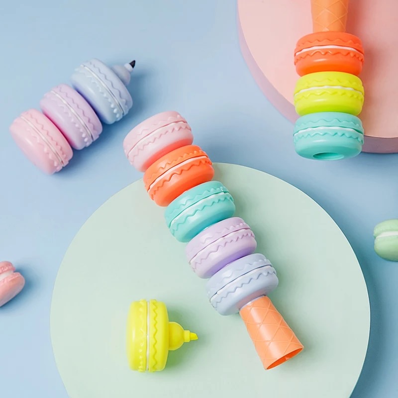 Bút nhớ highlighter 6 màu bỏ túi mẫu macaron và bóng