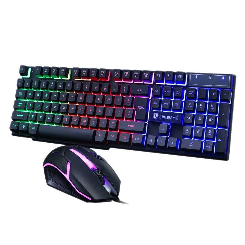 Combo Bàn Phím Và Chuột Gaming H.S.V Có Đèn Led Nền Cho Máy Tính
