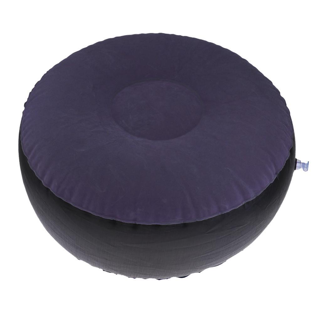 2x Portable Air Inflatable Stool Ottoman Chair For Fishing Bedroom Dark Blue