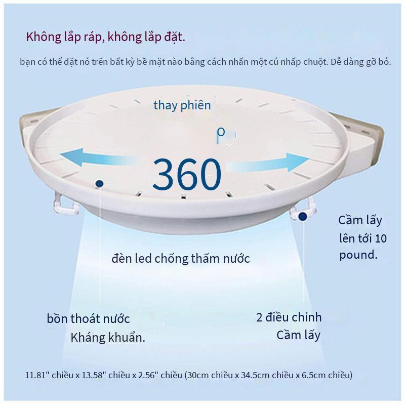 Vận Chuyển Nhanh Chóng Xoay Kệ Nhà Tắm Nhà Bếp Xoay Kệ Tam Giác Hút Tường Loại Miễn Phí Đục Lỗ Kệ