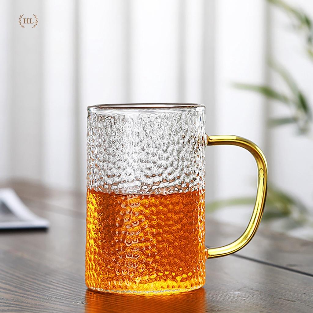 Bình thuỷ tinh chịu nhiệt sần quai vàng | Bộ bình cốc thủy tinh sần Borosilicate chịu nhiệt, chịu lực cao cấp 1.6L 1.8L