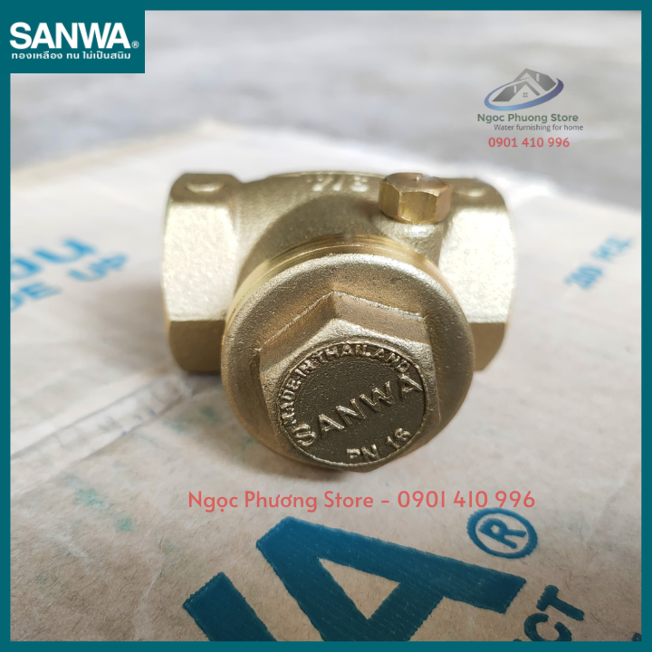 Van 1 chiều lá lật thân đồng Sanwa nhập khẩu Phi 21mm, Phi 27mm, Phi 34mm