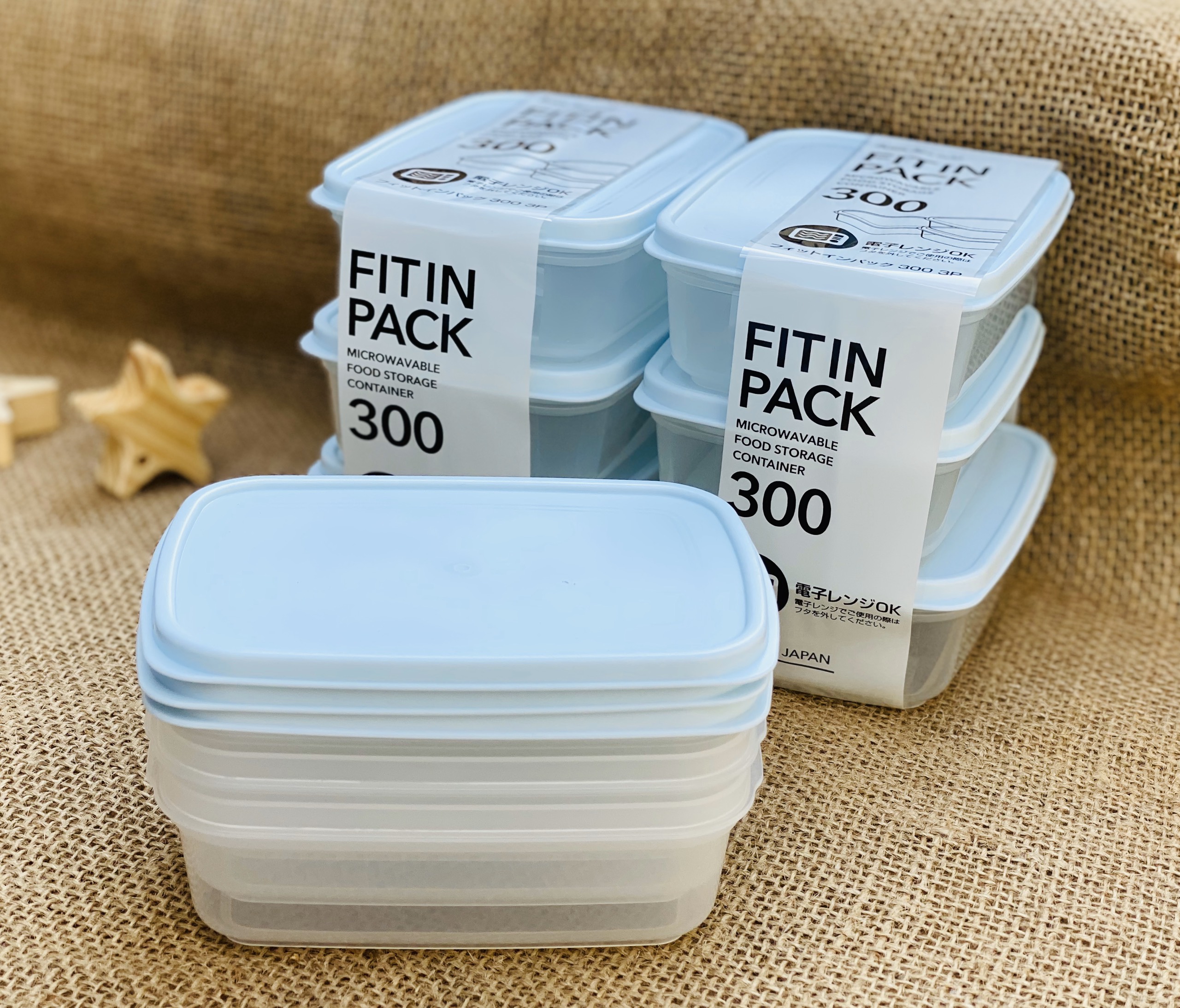 Bộ 11 hộp nhựa nắp dẻo nội địa Nhật 150ml ,300ml, 600ml, 900ml, 1350ml, 2200ml Fitin Pack