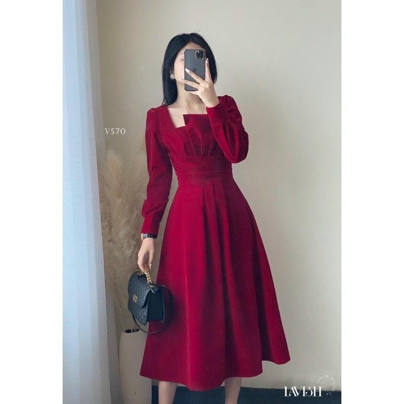 Đầm Nữ Cổ Kiểu Thiết Kế Sang Trọng Quyến Rũ Dáng Xòe Thời Trang