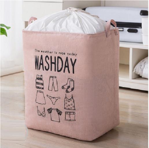 Túi vải đựng chăn màn cỡ lớn có thể gấp gọn, Giỏ đựng quần áo chống thấm nước siêu tiện dụng