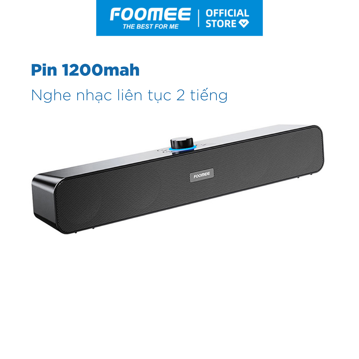 Loa Bluetooth Mini  Pin 1200mAh FOOMEE HH16 pro - Tích Hợp Đèn Led Nháy Loa Kép Và Kết Nối Cuộc Gọi - Màu Đen - Hàng Chính Hãng