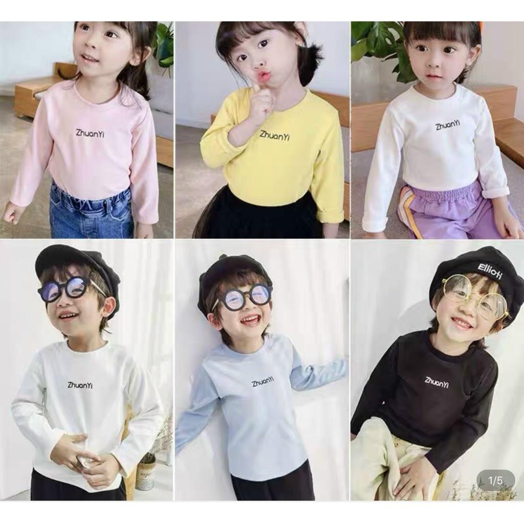 Áo giữ nhiệt chất nỉ thun loại dày ấm cực sành điệu cho bé trai bé gái từ 3-10 tuổi hàng Quảng Châu