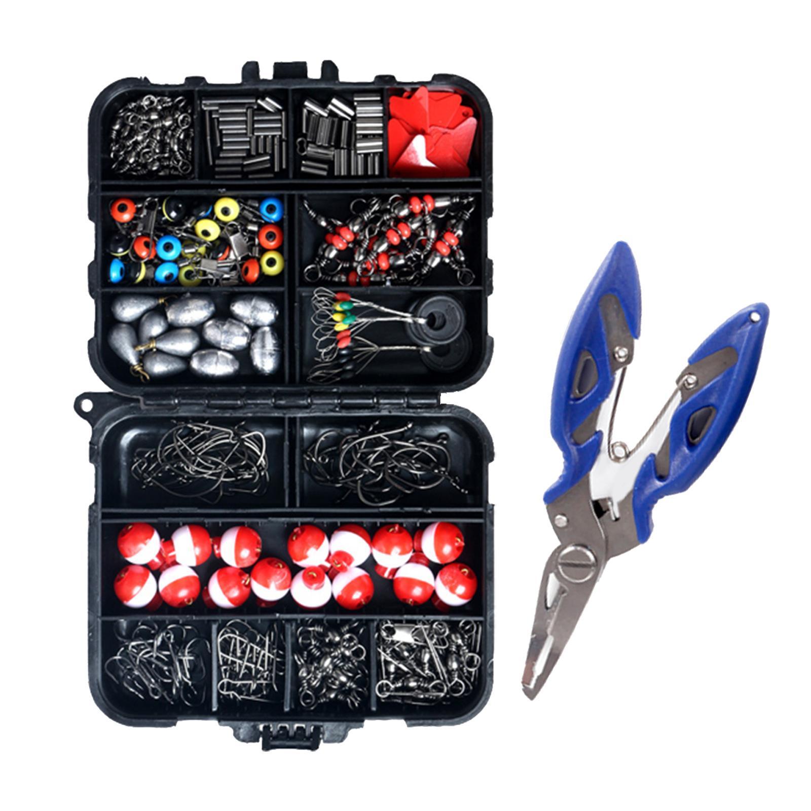 263Pcs Fishing Accessories Fishing Bobbers Floats with Portable Tackle Box