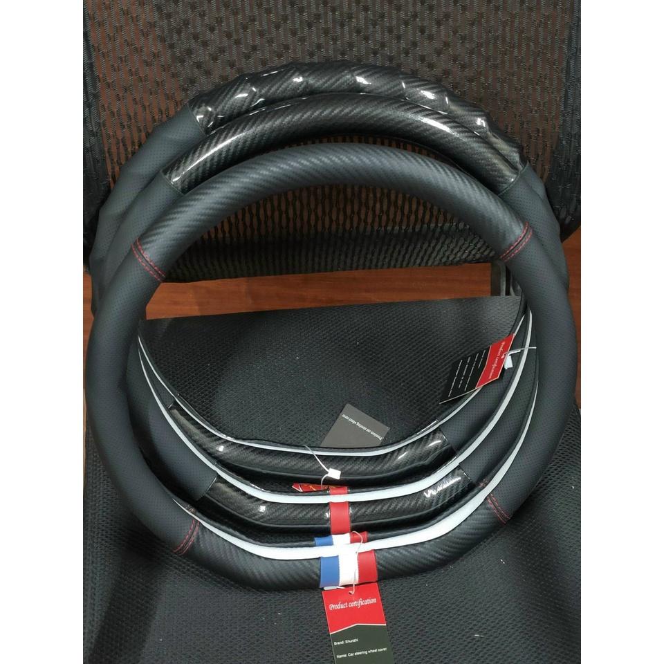 Bọc Vô Lăng, Bọc Tay Lái Mẫu Chữ D Custom- lắp vừa Cho Xe Kia Seltos, XL7, Almera