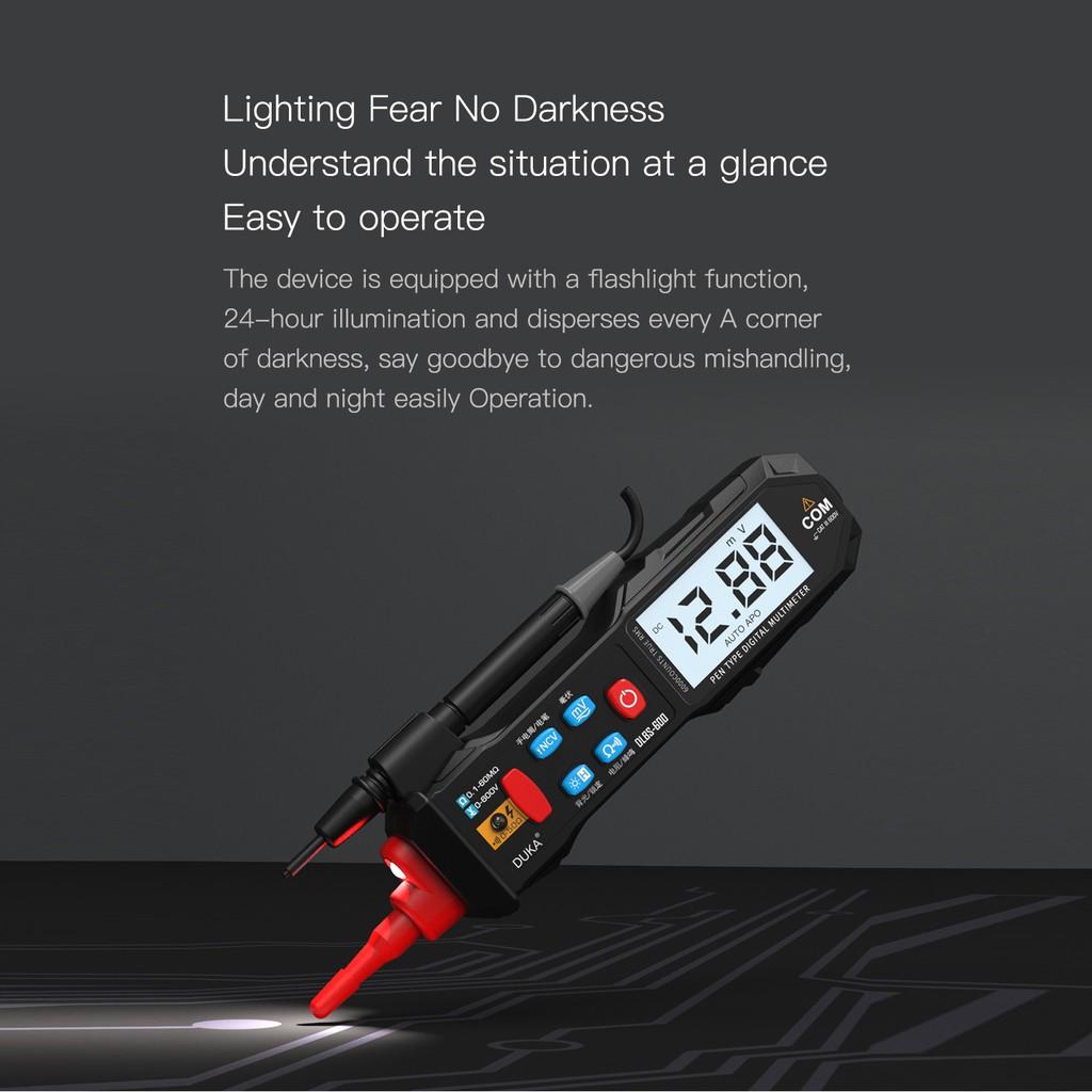 Bút Đo Vạn Năng Duka ATuMan AC DC 6000 Hiển Thị LCD NCV Có Đèn Từ Xiaomi Youpin