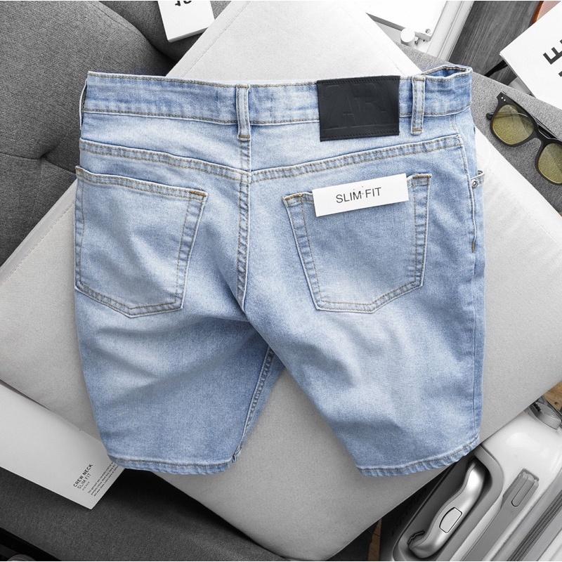 Quần Short Jean Nam Cao Cấp xuất khẩu suông nhẹ co giãn