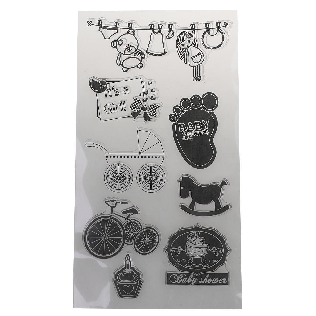 Trong Suốt Silicon Trong Suốt Cao Su Dấu Tờ Bám Thêu Sò TỰ LÀM Thủ Công