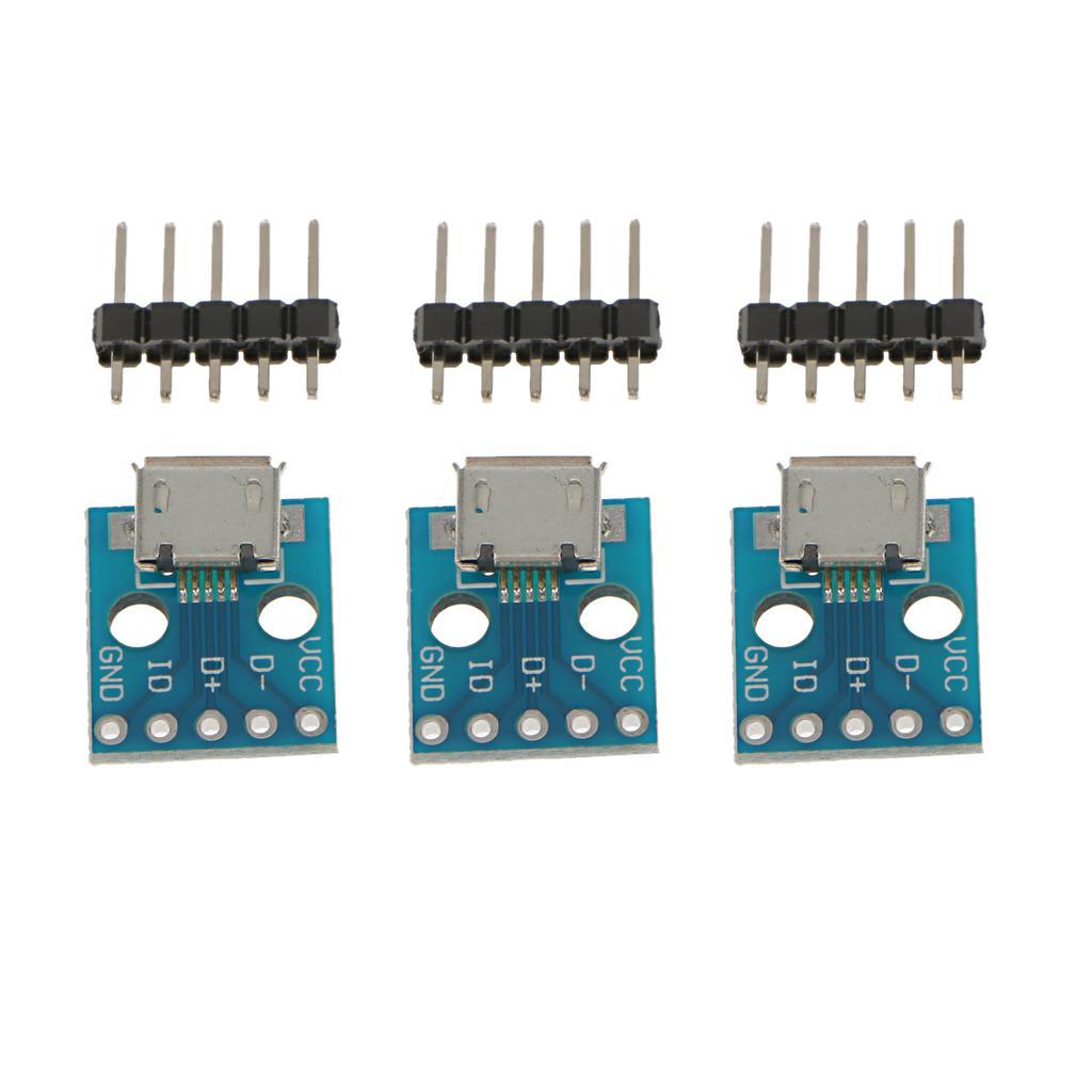 3x USB Breakout Board Power Charging Converter Module Board Row Pins