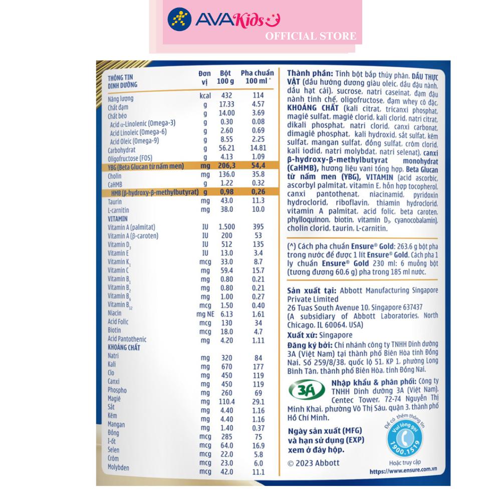 Sữa bột người lớn Ensure Gold StrengthPro hương vani 380g