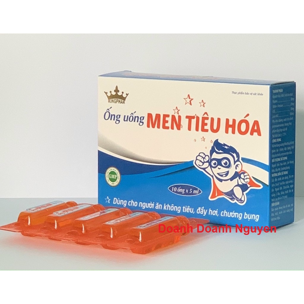 Ống uống Men tiêu hoá Kingphar , hộp 10 ống x 5ml, cân bằng hệ vi sinh đường ruột, chống rối loạn tiêu hoá