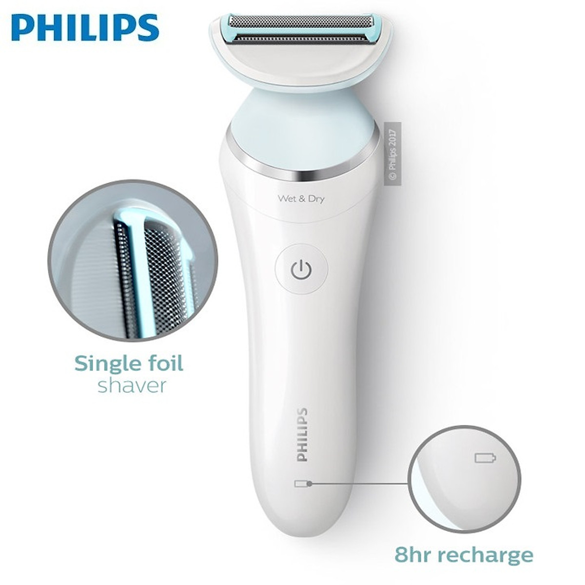 Máy Cạo Lông Khô Và Ướt Dành Cho Nữ Philips BRL130/00 - Hàng Chính Hãng