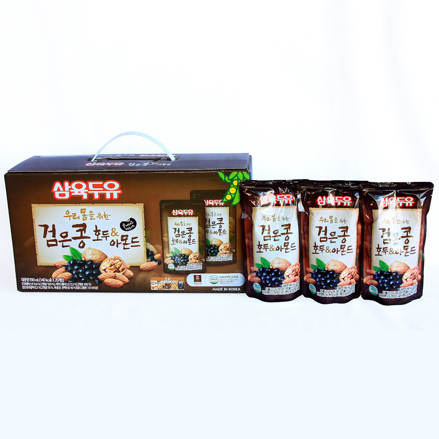 Thùng 20 Gói Sữa Đậu Đen, Óc Chó, Hạnh Nhân Sahmyook Foods (190ml / Gói)