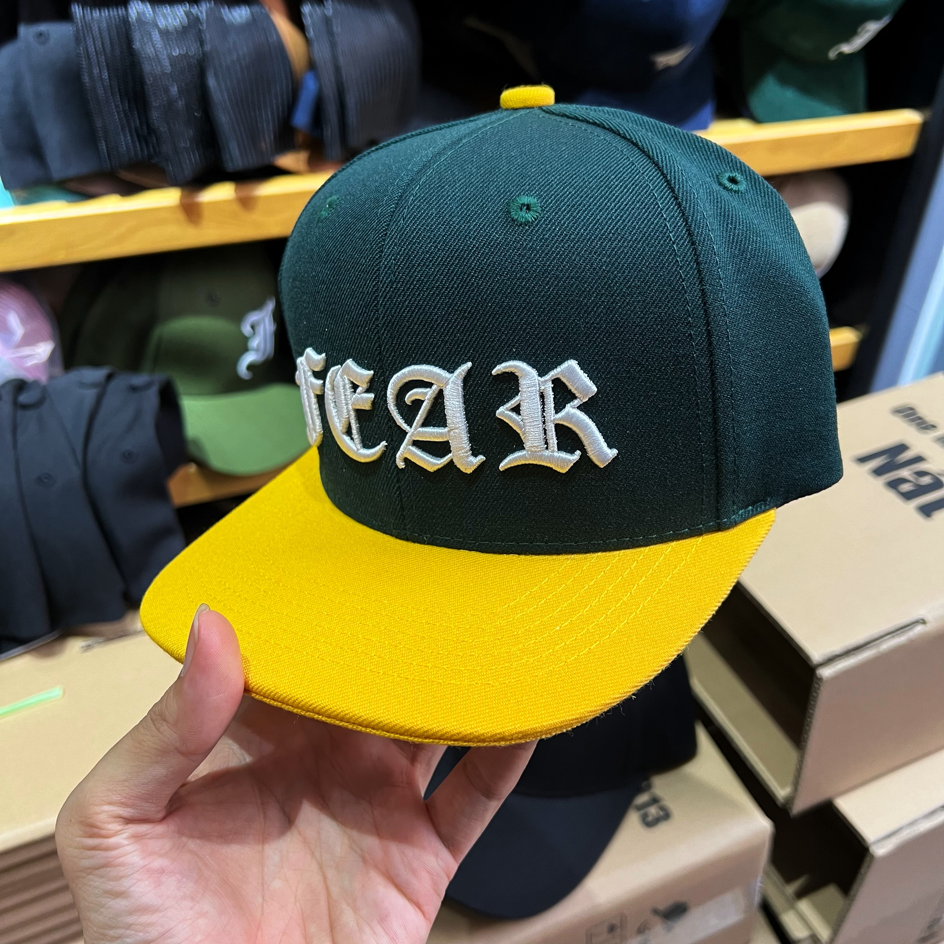 Nón snapback vải xanh Cổ Vịt logo Chữ F thêu 3D cách điệu quai dây gài chất lượng cao brand One Hat