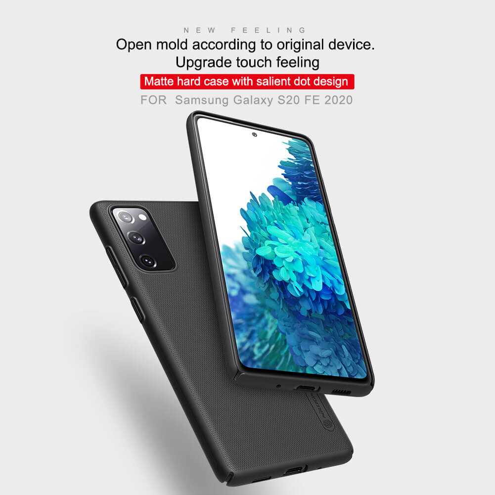 Ốp Lưng Samsung Galaxy S20 FE chống sốc hiệu Nillkin Super Frosted Shield mặt lưng nhung mịn bám tay  - Hàng Chính Hãng