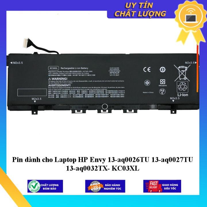 Pin dùng cho Laptop HP Envy 13-aq0026TU 13-aq0027TU 13-aq0032TX- KC03XL - Hàng Nhập Khẩu New Seal