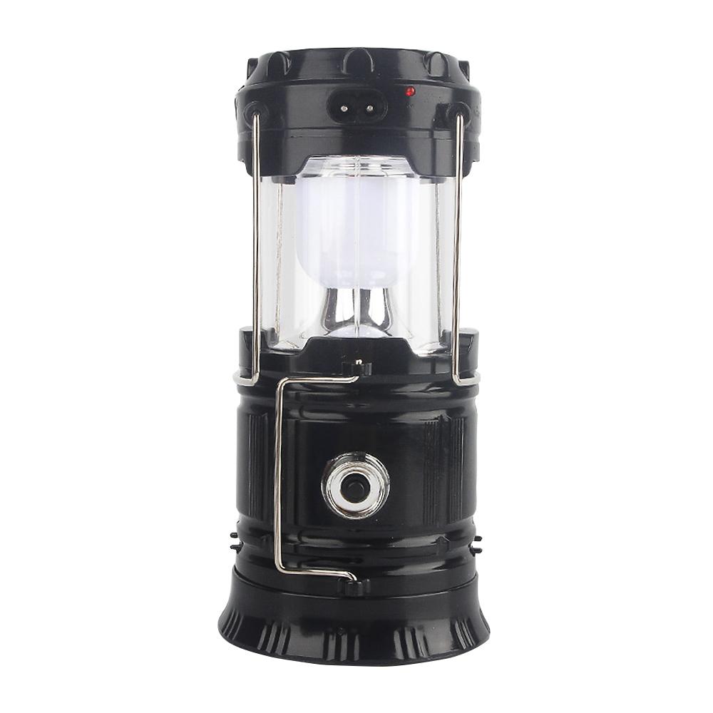 Portable Outdoor Lantern Handhold Flashlight DC Input/Solar Panel Two Power Supply Modes Rechargeable Battery LED Emergency Light Charger for Camping Hiking Traveling
