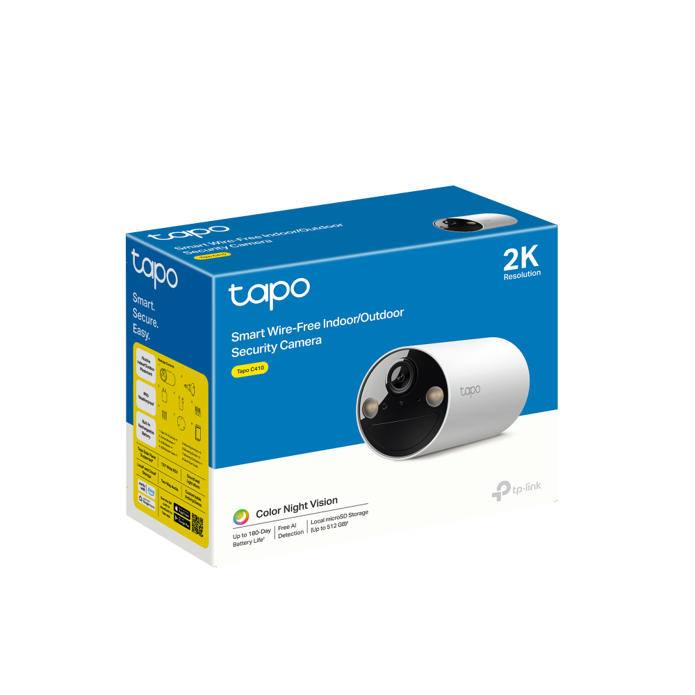Camera WIFI ngoài trời TP-Link Tapo C410 | 2K 3MP sắc nét | Pin Thời gian chờ 180 ngày | Dễ cài đặt | App Tapo | Bảo hành 2 năm | Hàng Chính Hãng