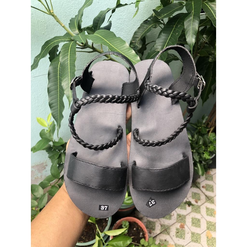 sandal đồng nai xăng đan nữ đế đen quai đen size từ 34 nữ đến 42 nữ