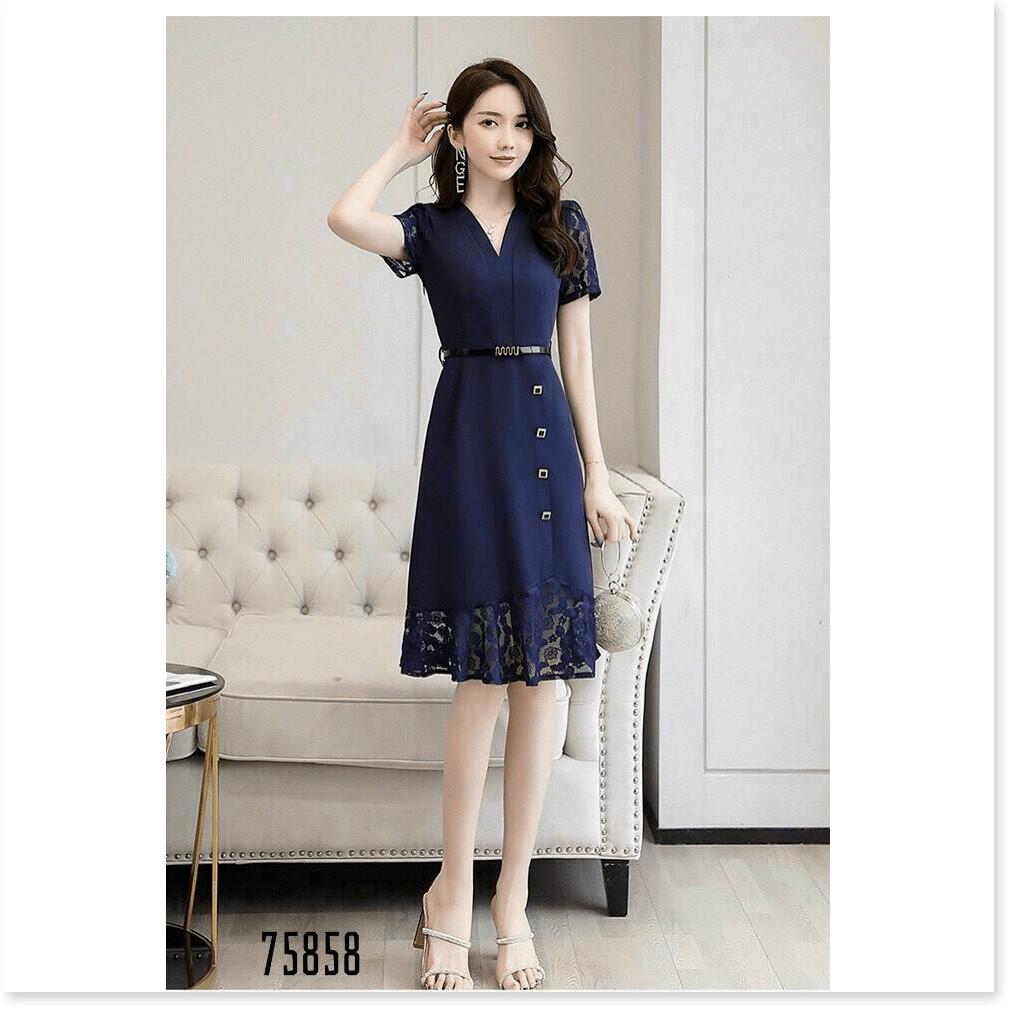 ĐẦM UMI TAY NGẮN,CỔ V,HỌA TIẾT TRƠN NHƯNG VÔ CÙNG SANG TRỌNG