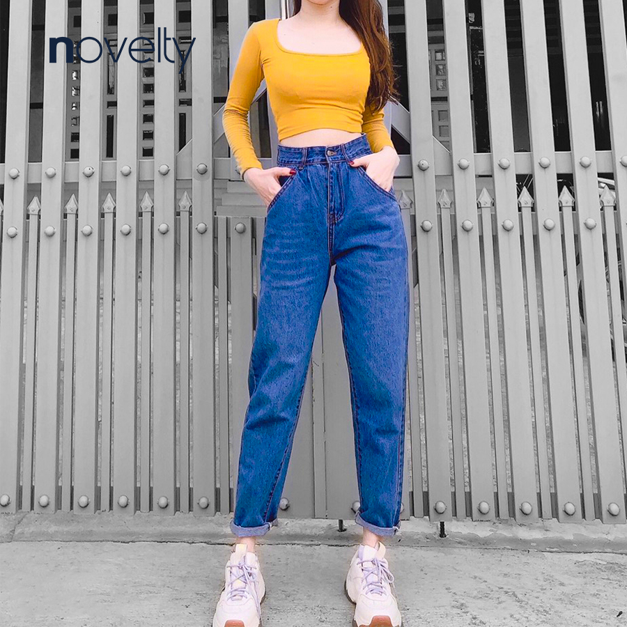 Quần Jeans nữ baggy lưng cao Novelty MS680