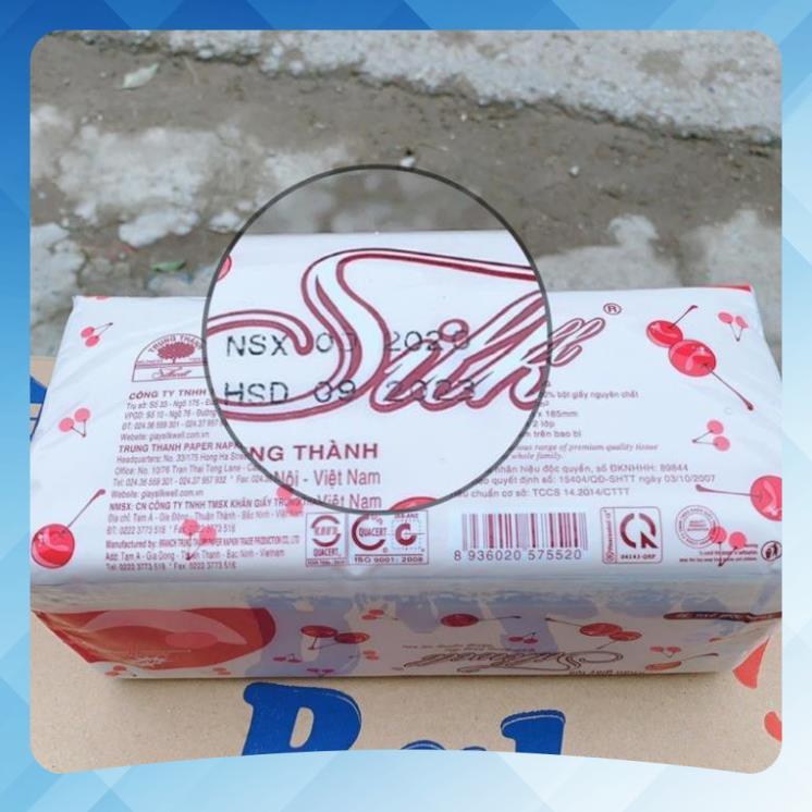 Khăn giấy rút silkwell 280 tờ Cherry đỏ TIỆN DỤNG HÀNG MỚI