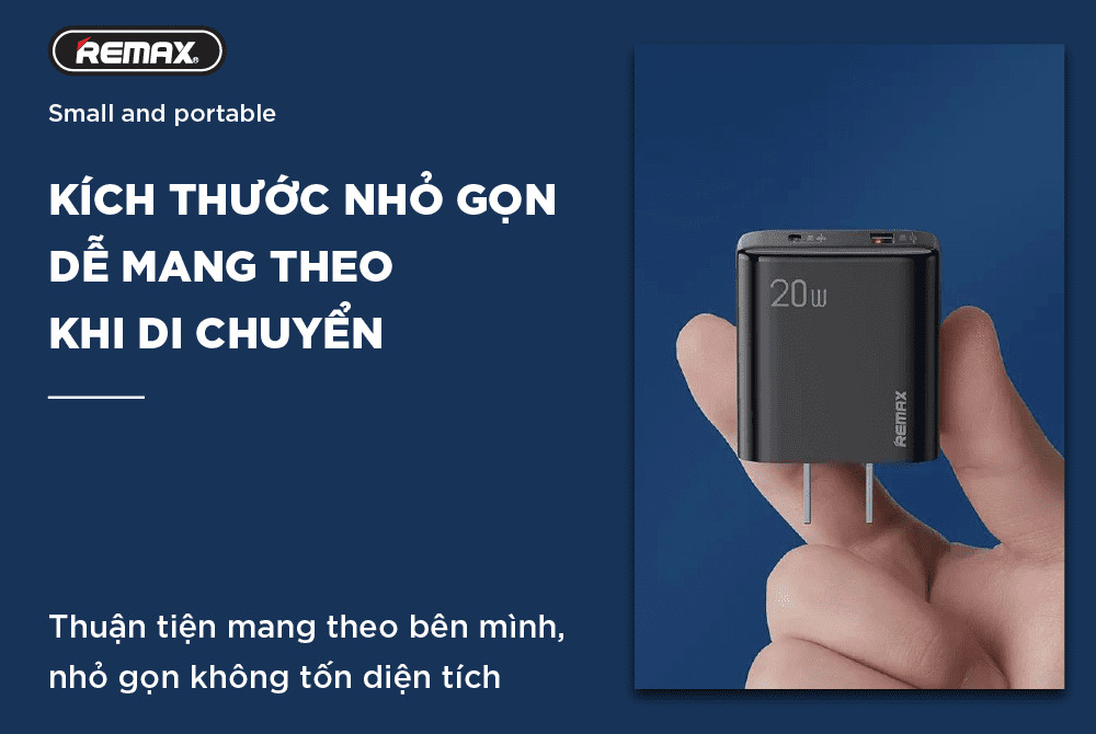 Củ sạc nhanh chuẩn kép PD và QC3.0 Remax RP-U88 công suất 20W - Hàng chính hãng