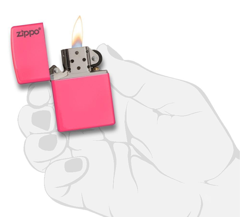 Bật Lửa Zippo Plain with Logo Neon Pink Matte 28886zl