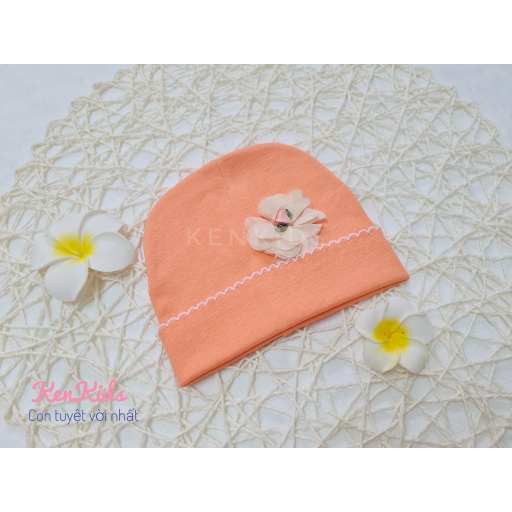SET 5 Nón mũ tròn bo sơ sinh chất mềm - đính hoa đáng yêu cho bé gái