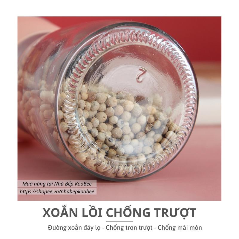 Lọ xay hạt tiêu cầm tay cao cấp KooBee - Máy xay hạt tiêu đen, tiêu sọ, muối hồng, ớt khô đa năng tiện dụng