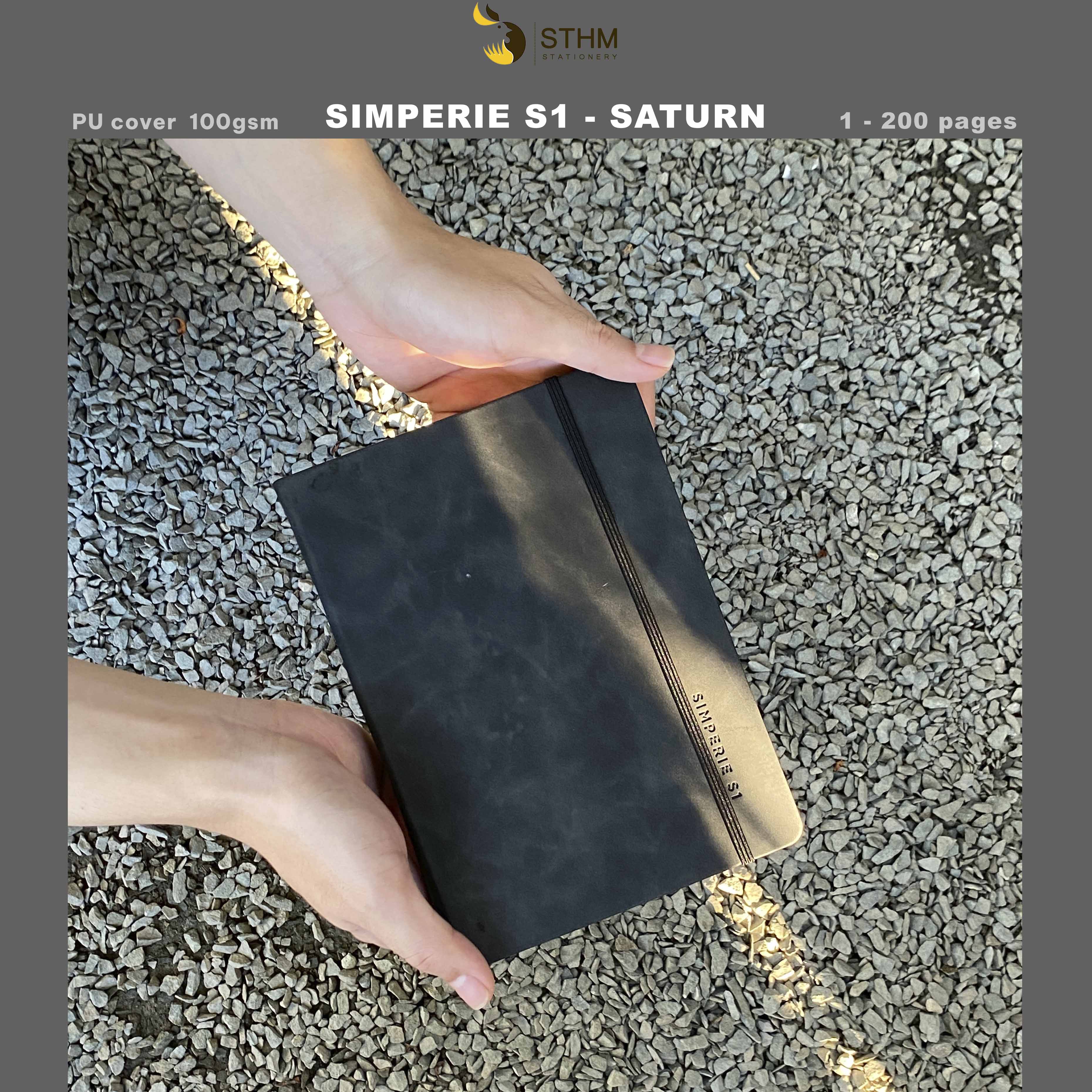SIMPERIE S1 - Sổ tay bìa cứng da PU - 200 trang có đánh số -  Line và Dot - kem 100gsm - [STHM stationery]  - S1 - Neptune - Dot