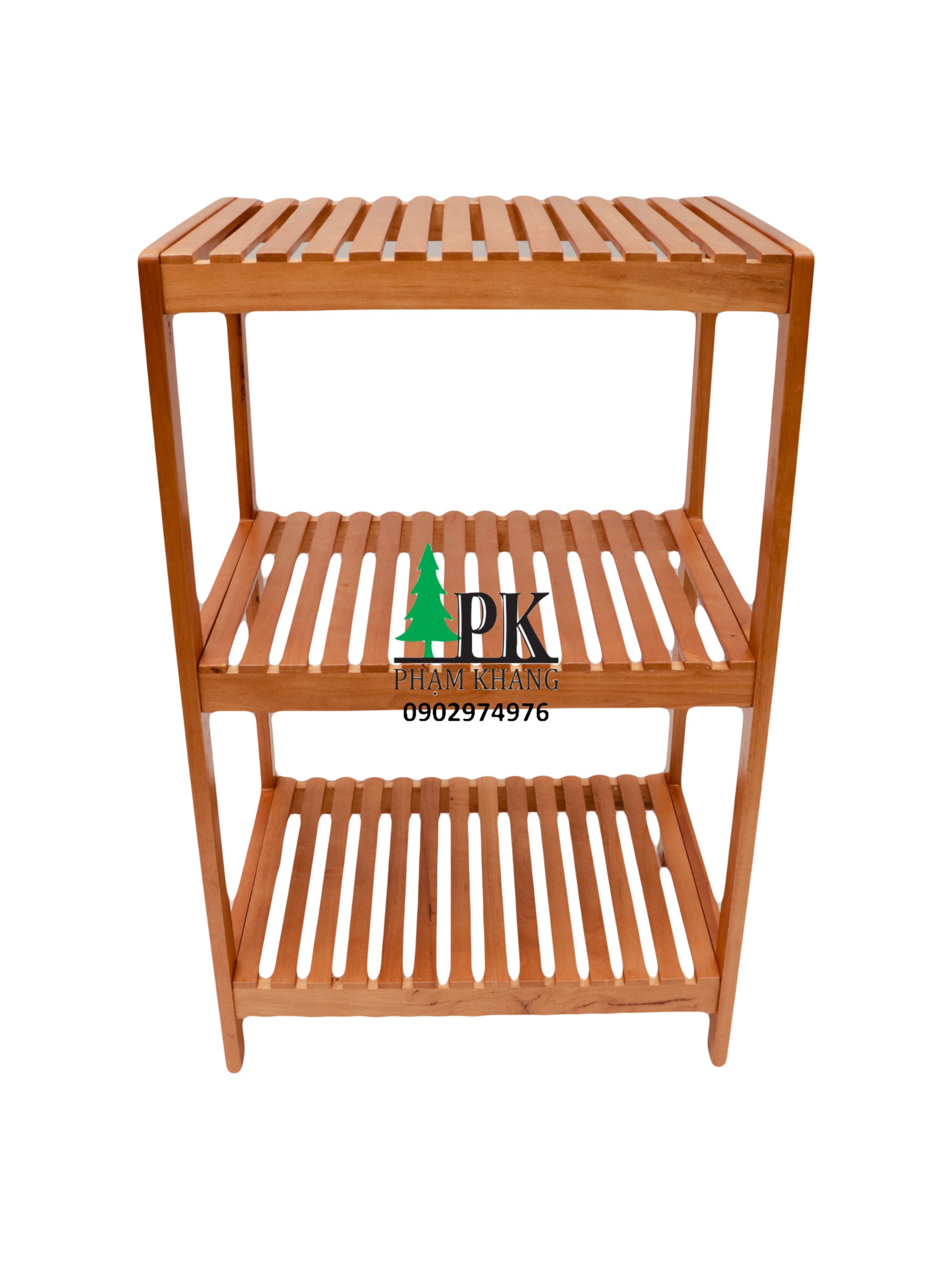 Kệ lò vi sóng Hàn Quốc Start Decor 3 tầng - Gỗ cao su tự nhiên màu Gỗ Tự Nhiên/ Vàng Cherry - Kích thước rộng 50 cm