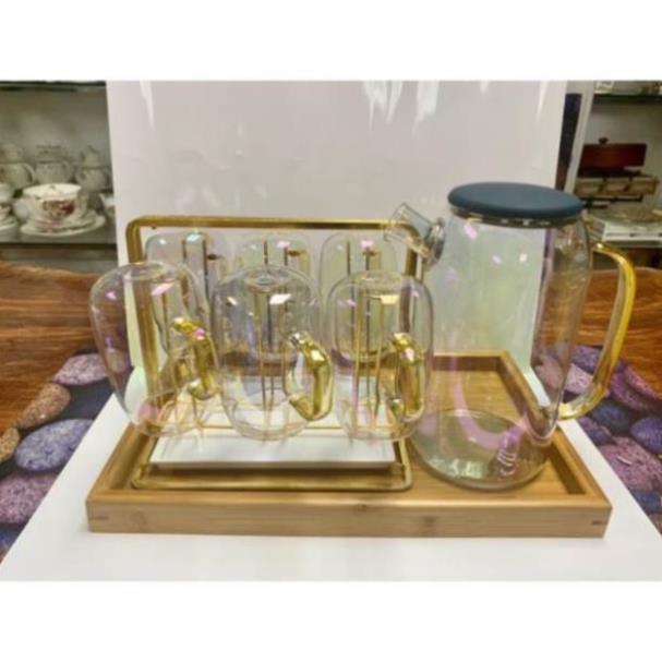 Bộ bình cốc thủy tinh 7 sắc