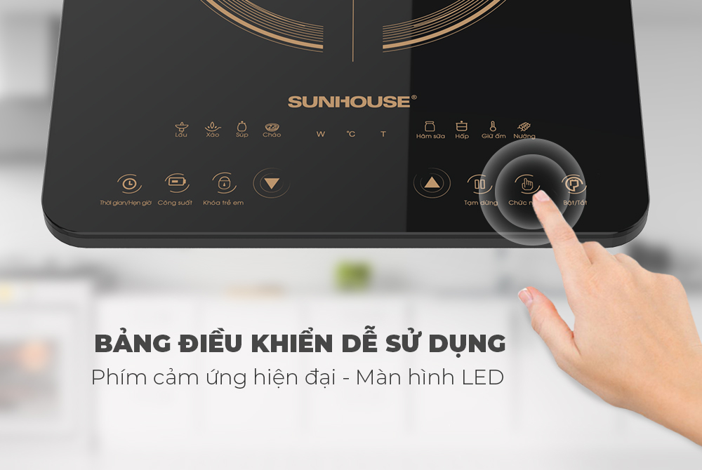 Bếp Từ Đơn Sunhouse SHD6803 (1800W) - Kèm Nồi Lẩu - Hàng Chính Hãng