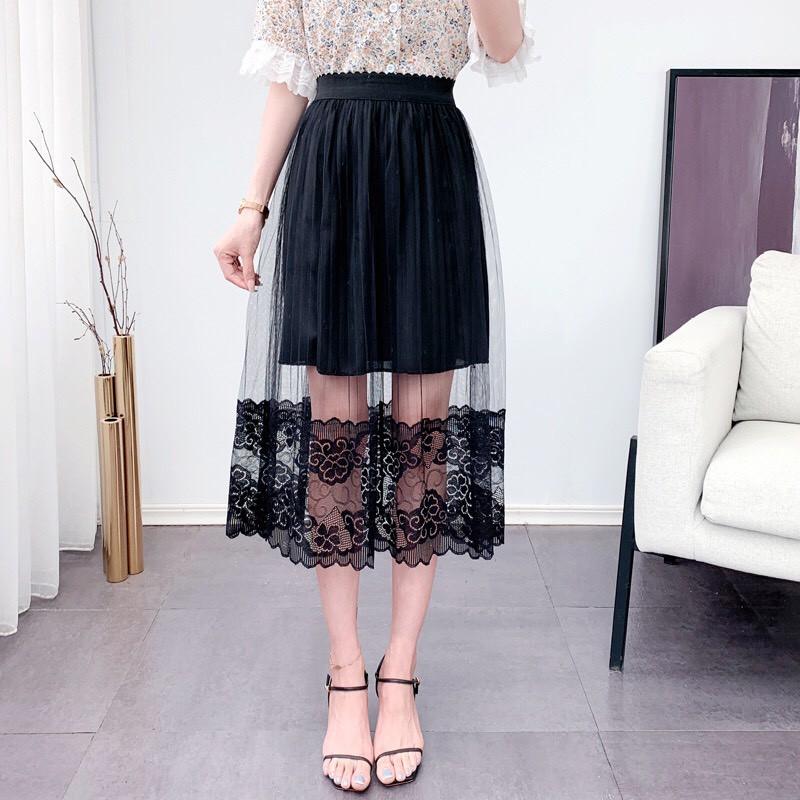 Chân váy nữ dáng suông dài 2 lớp có nhiều màu cho chị em lựa chọn cv06