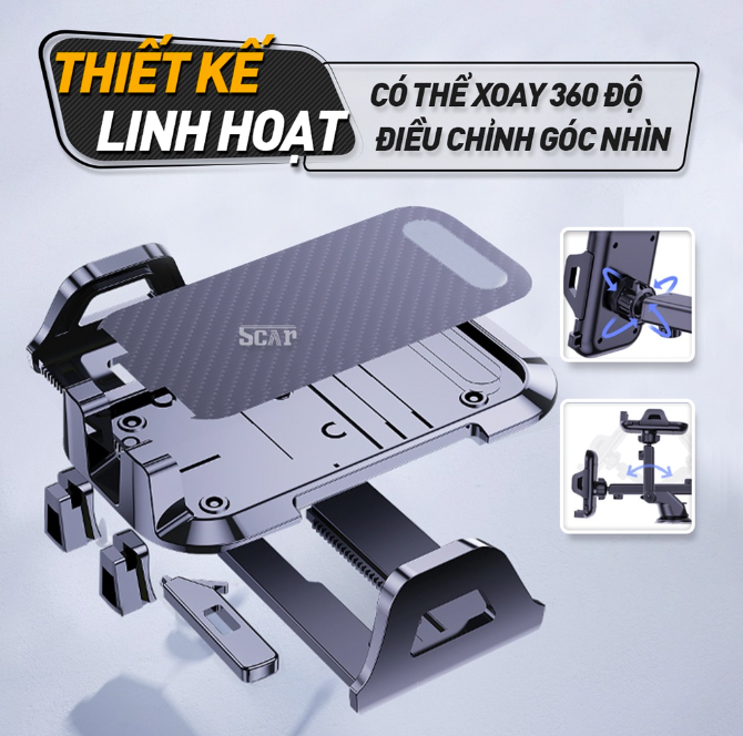 Giá đỡ điện thoại trên ô tô - Kích thước từ 4 - 7 inch - Kẹp để điện thoại trên ô tô chắc chắn, tiện lợi gắn taplo và cửa gió điều hòa.