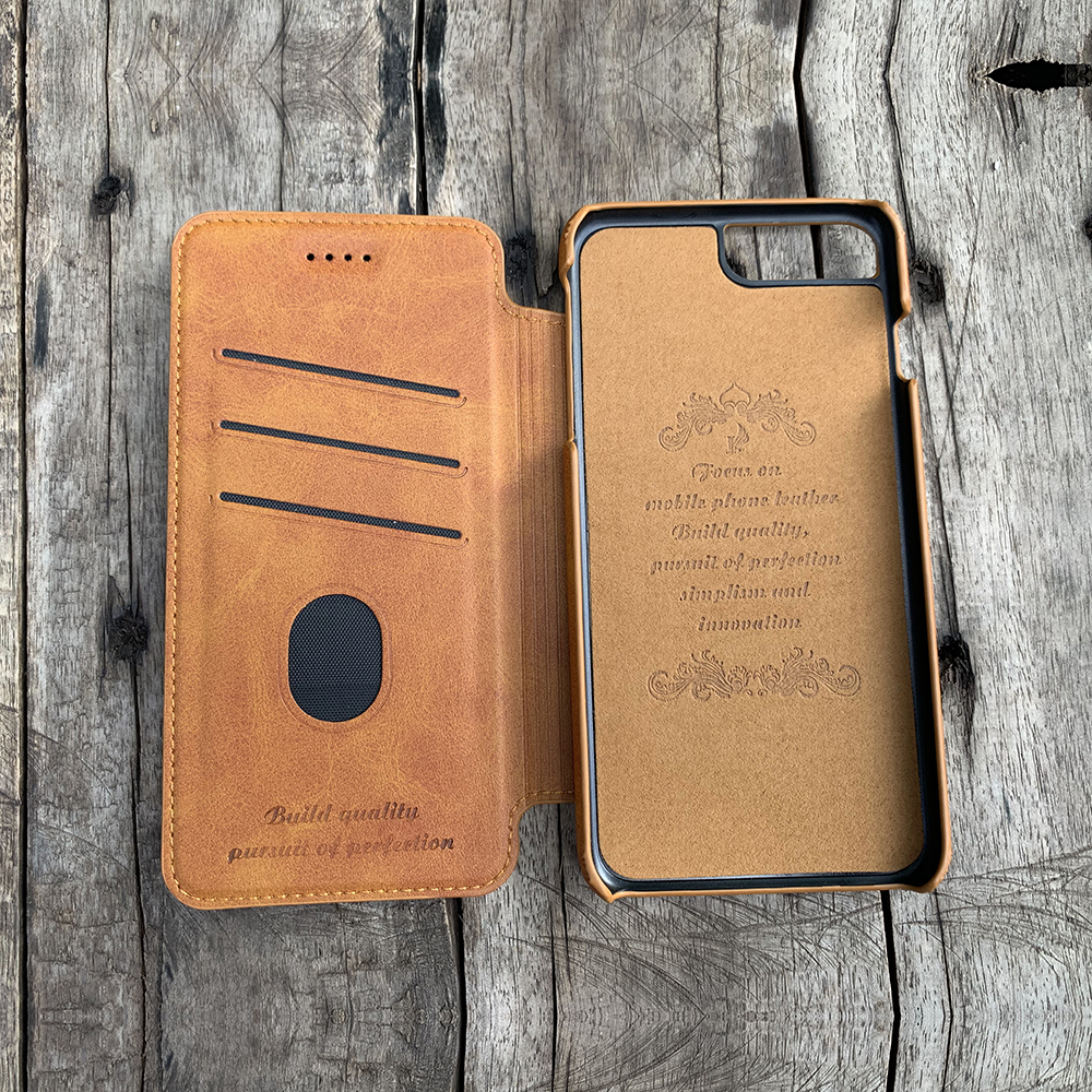 Bao da cao cấp dành cho iPhone 7 Plus / iPhone 8 Plus - Màu vàng