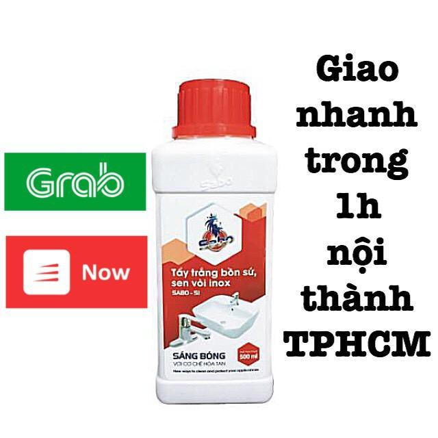 Nước tẩy bồn cầu ố vàng lâu năm SABO-SI, tẩy sạch sen vòi inox , gạch men bám cặn canxi, phèn chai 500ml