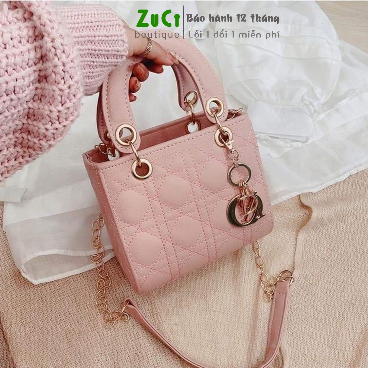 Túi xách nữ trần trám ZuCi A04 dạng hộp cực sang chảnh, cá tính hàng VNXK Size 18cm