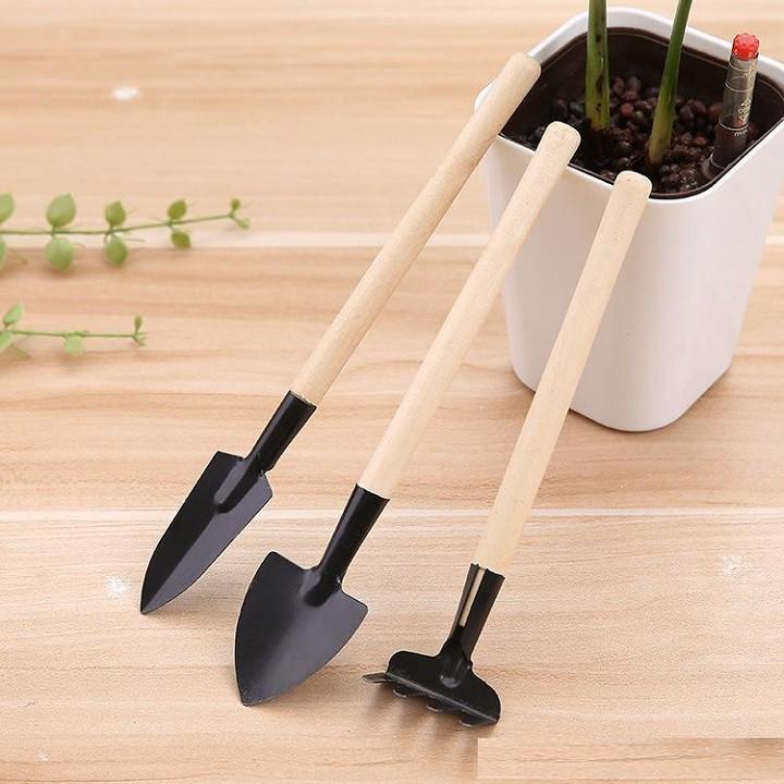 Bộ dụng cụ làm vườn 3 món, dụng cụ chăm sóc cây cảnh bằng kim loại - DMA store