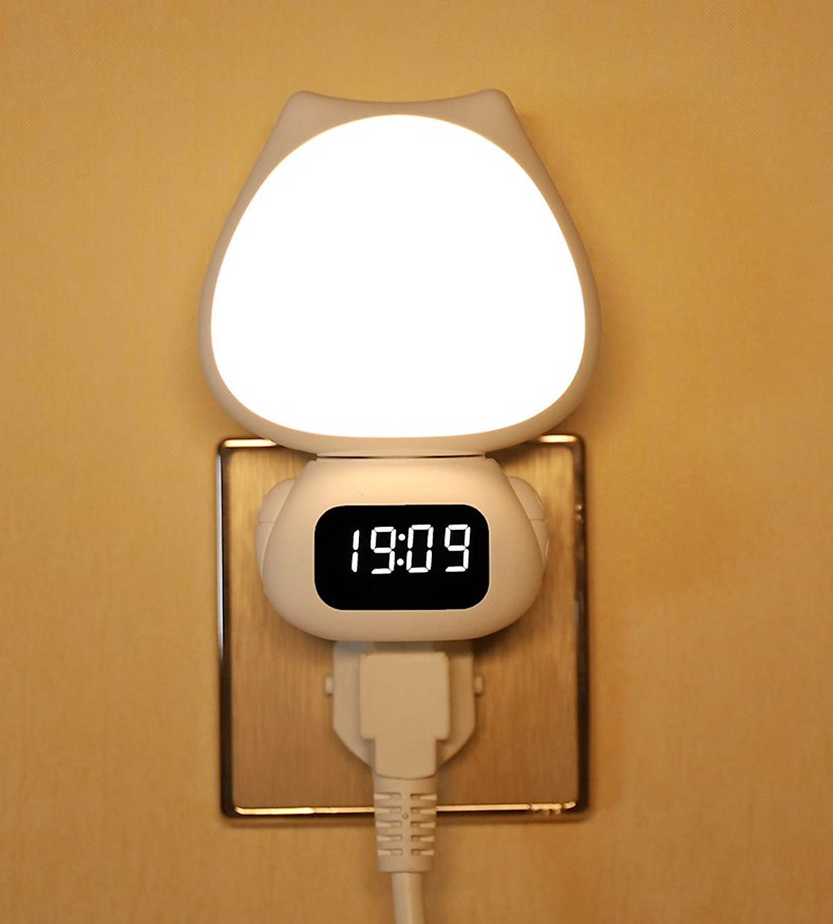 Hình ảnh Đèn ngủ điều khiển từ xa bảo vệ mắt, tích hợp đồng hồ xem giờ với 3 chế độ sáng, điều chỉnh độ sáng 10 cấp độ, pin 300mA hàng nhập khẩu