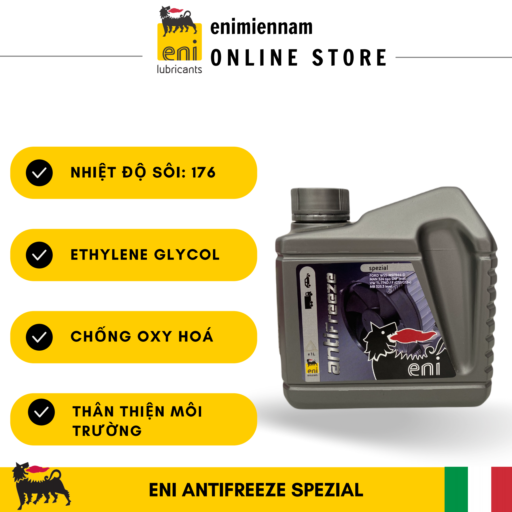 Nước Mát ENI Spezial hồng 1L, nhiệt độ sôi 176 (Nhập khẩu Ý)